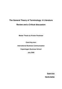 The General Theory of Terminology