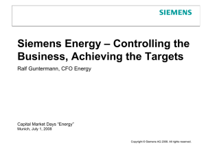 Siemens Energy – Controlling the Business, Achieving the Targets