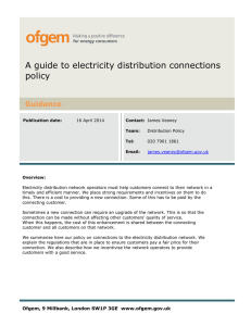 A guide to electricity distribution connections policy