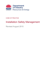 Code of Practice: Installation Safety Management