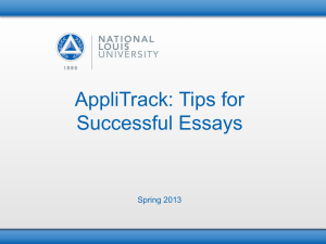 AppliTrack: Tips For Successful Essays