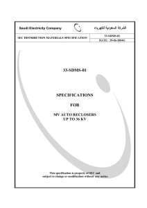 33-sdms-01 specifications for mv auto reclosers up to 36 kv