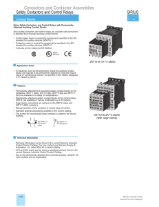 3RT Safety Contactors Information