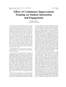 Effect of Continuous Improvement Training on Student Interaction