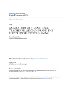 a case study of student and teacher relationships and the effect