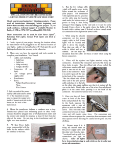 INSTALLATION INSTRUCTIONS FOR KERR LIGHTING