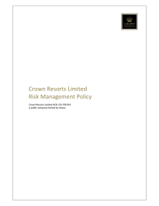 Crown Resorts Limited Risk Management Policy