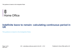 Indefinite leave to remain – calculating continuous period in