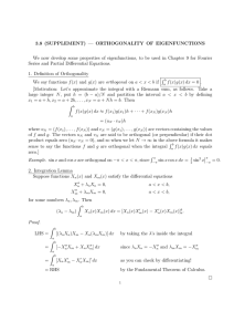 3.8 (SUPPLEMENT) — ORTHOGONALITY OF EIGENFUNCTIONS