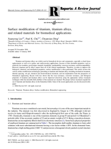 Surface modification of titanium, titanium alloys, and related