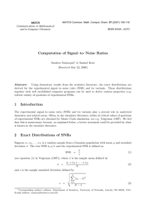 Computation of Signal–to–Noise Ratios, pp. 105-110