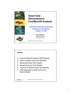 Smart Grid Demonstration Cost/Benefit Analysis