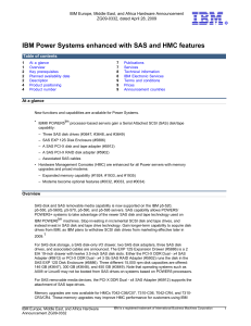 IBM Power Systems enhanced with SAS and HMC features