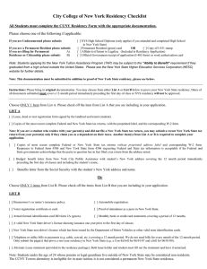 CUNY Residency Form - The City College of New York