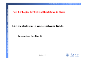 1.4 Breakdown in non-uniform fields and breakdown under impulse