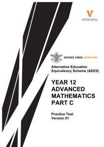 Year 12 Advanced Mathematics (Part C)