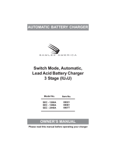 Switch Mode, Automatic, Lead Acid Battery Charger 3 Stage (IUoU)