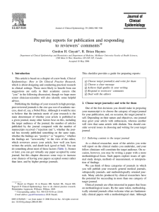Preparing reports for publication and responding