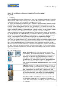 Room air conditioners: Recommendations for policy design