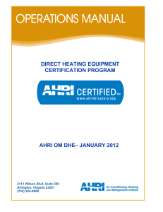 direct heating equipment certification program ahri om dhe