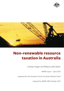 Non-renewable resource taxation in Australia