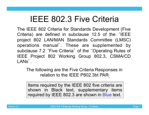 IEEE 802.3 Five Criteria