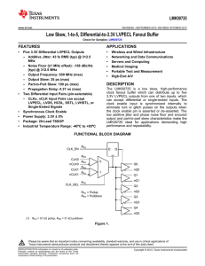 LMK00725 Low Skew, 1-to-5, Differential-to-3.3