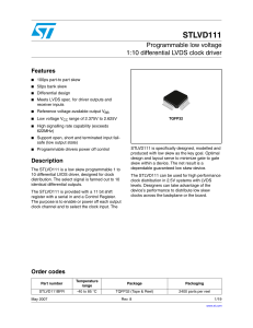 Programmable low voltage 1:10 differential LVDS clock driver