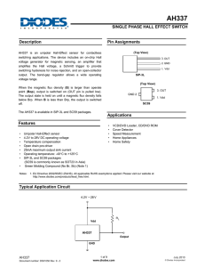 SINGLE PHASE HALL EFFECT SWITCH Description Features Pin