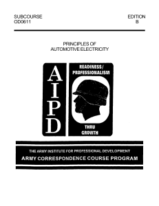 US Army mechanic course Principles of Automotive Electricity OD0611