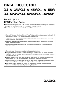 DATA PROJECTOR XJ-A135V/XJ-A145V/XJ - Support