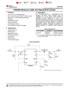 TPS61085T 650-kHz/1.2-MHz 18.5-V Step-Up