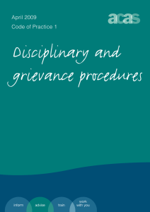 Disciplinary and grievance procedures