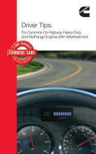 Driver Tips. - Cummins Engines