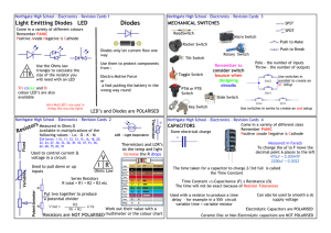 Electronics Revision Cards - St Monica`s RC High School