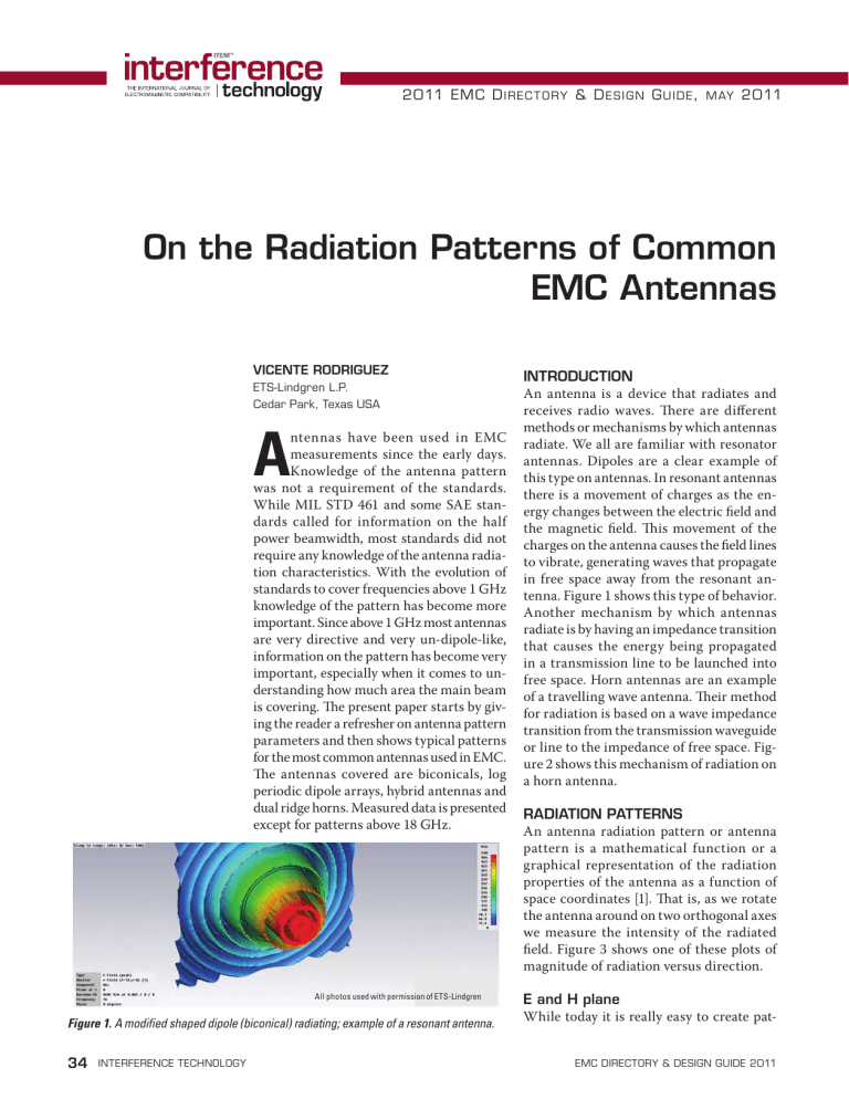 On The Radiation Patterns Of Common EMc Antennas ETS