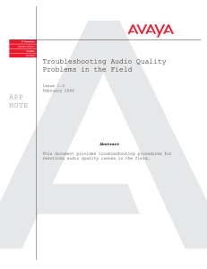 Troubleshooting Audio Quality Problems in the Field