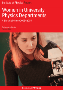 Women in University Physics Departments