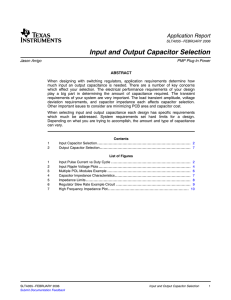 Input and Output Capacitor Selection