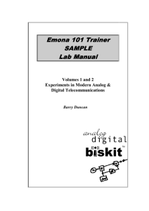 Emona 101 Trainer SAMPLE Lab Manual