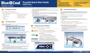 ProxySG Quick Start Guide for the SG600