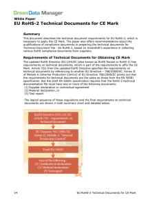 EU RoHS-2 Technical Documents for CE Mark