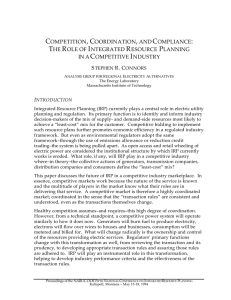 COMPETITION, COORDINATION, AND COMPLIANCE: THE ROLE