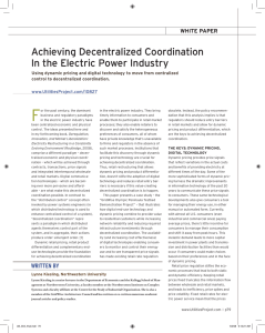 Achieving Decentralized Coordination In the Electric Power