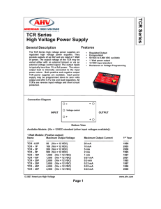 TCR Series High Voltage Power Supply TCR Series