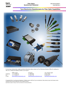Tyco Electronics Questionnaire for Fiber Optic Capabilities