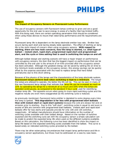Subject: The Impact of Occupancy Sensors on Fluorescent Lamp