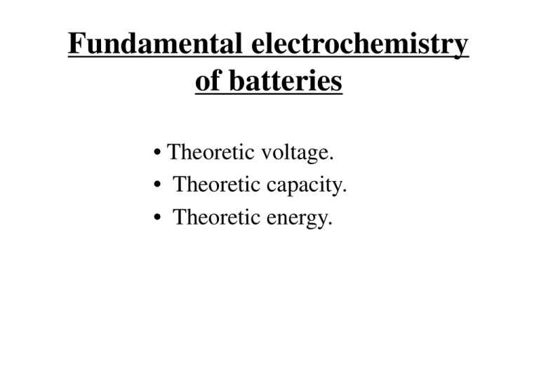 Fundamental electrochemistry of batteries