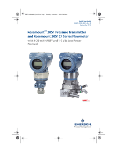 Rosemount 3051 Pressure Transmitter and 3051CF Series