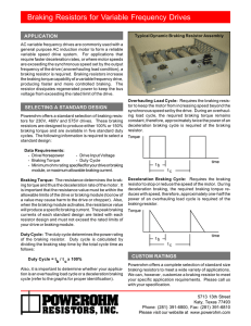 VFD Braking - Powerohm Resistors, Inc.